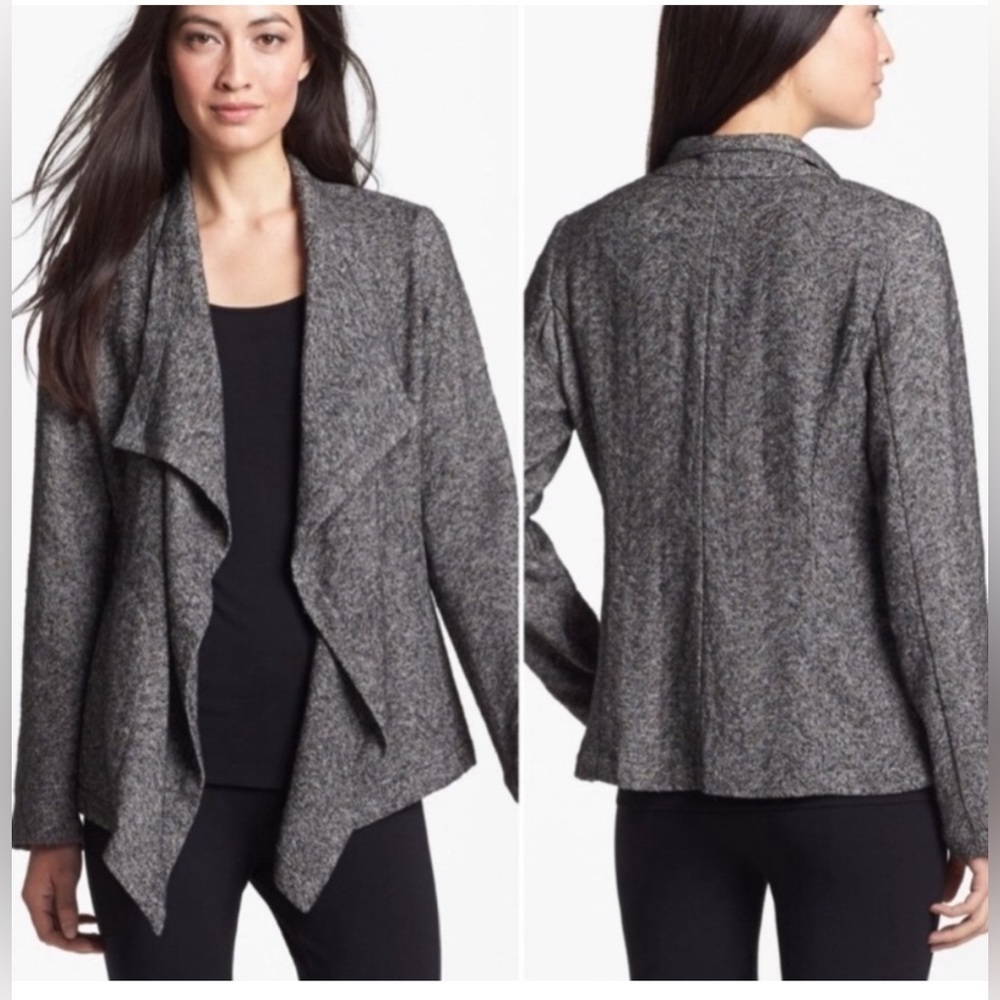 Eileen Fisher Charcoal Draped Cardigan